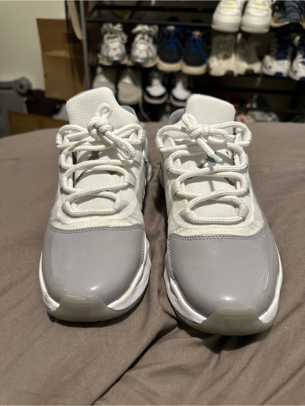 Nike Kids White and Gray Low-Top Sneakers